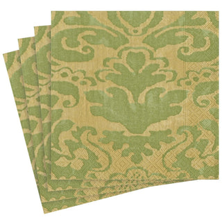 Caspari Palazzo Paper Dinner Napkins in Moss Green - 20 Per Package 7968D