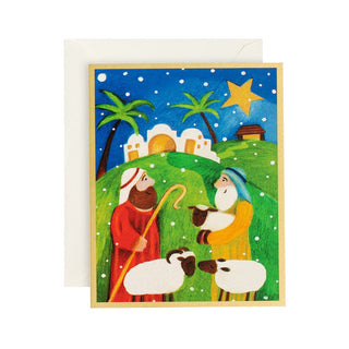 Caspari Nativity2 Mini Boxed Christmas Cards - 16 Cards & 16 Envelopes 83012