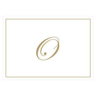 Caspari Gold Embossed Single Initial Boxed Note Cards - 8 Note Cards & 8 Envelopes O 83632.O