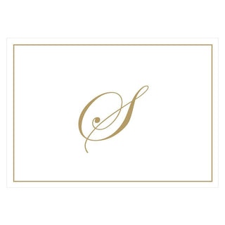 Caspari Gold Embossed Single Initial Boxed Note Cards - 8 Note Cards & 8 Envelopes S 83632.S