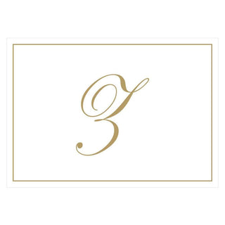Caspari Gold Embossed Single Initial Boxed Note Cards - 8 Note Cards & 8 Envelopes Z 83632.Z