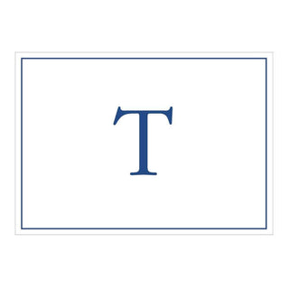 Caspari Navy Embossed Single Initial Boxed Note Cards - 8 Note Cards & 8 Envelopes T 84600.T