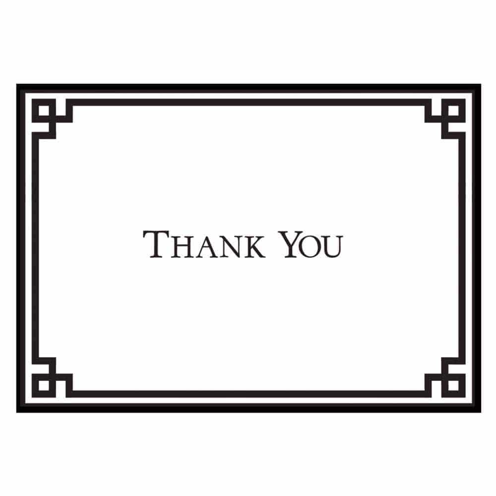 Caspari Rive Gauche Boxed Thank You Notes in Black & White - 6 Note Cards & 8 Envelopes