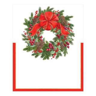 Caspari Evergreen Wreath Die-Cut Place Cards - 8 Per Package 86928P