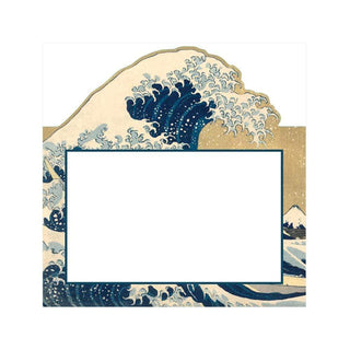 Caspari The Great Wave Die-Cut Place Cards in Gold - 8 Per Package 87925P