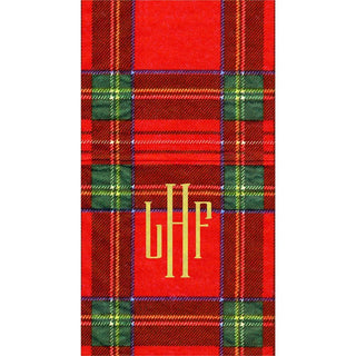 Personalization by Caspari Personalized Monogram Royal Plaid Guest Towel Napkins 8810GPG