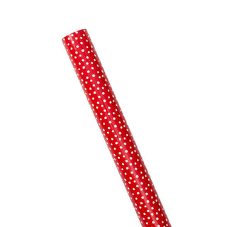 Caspari Small Dots Gift Wrapping Paper on Red High-Gloss - 30" x 8' Roll 88321RC