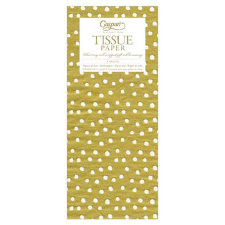 Caspari Small Dots Tissue Paper in Gold - 4 Sheets Included 88323TIS