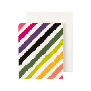 Caspari Rainbow Stripe Gift Enclosure Cards in Ivory - 4 Mini Cards & 4 Envelopes 8886ENC