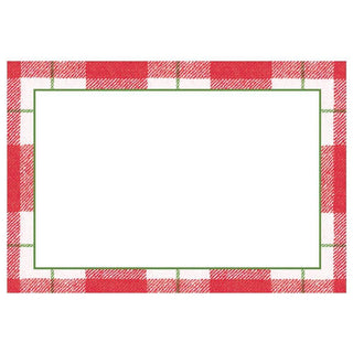 Caspari Plaid Check Place Cards in Red - 10 Per Package 88921P