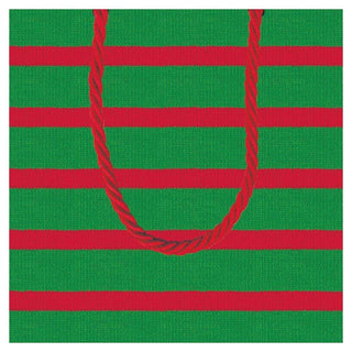 Caspari Bretagne Small Cube Gift Bag in Red & Green - 1 Each 8913B1.3