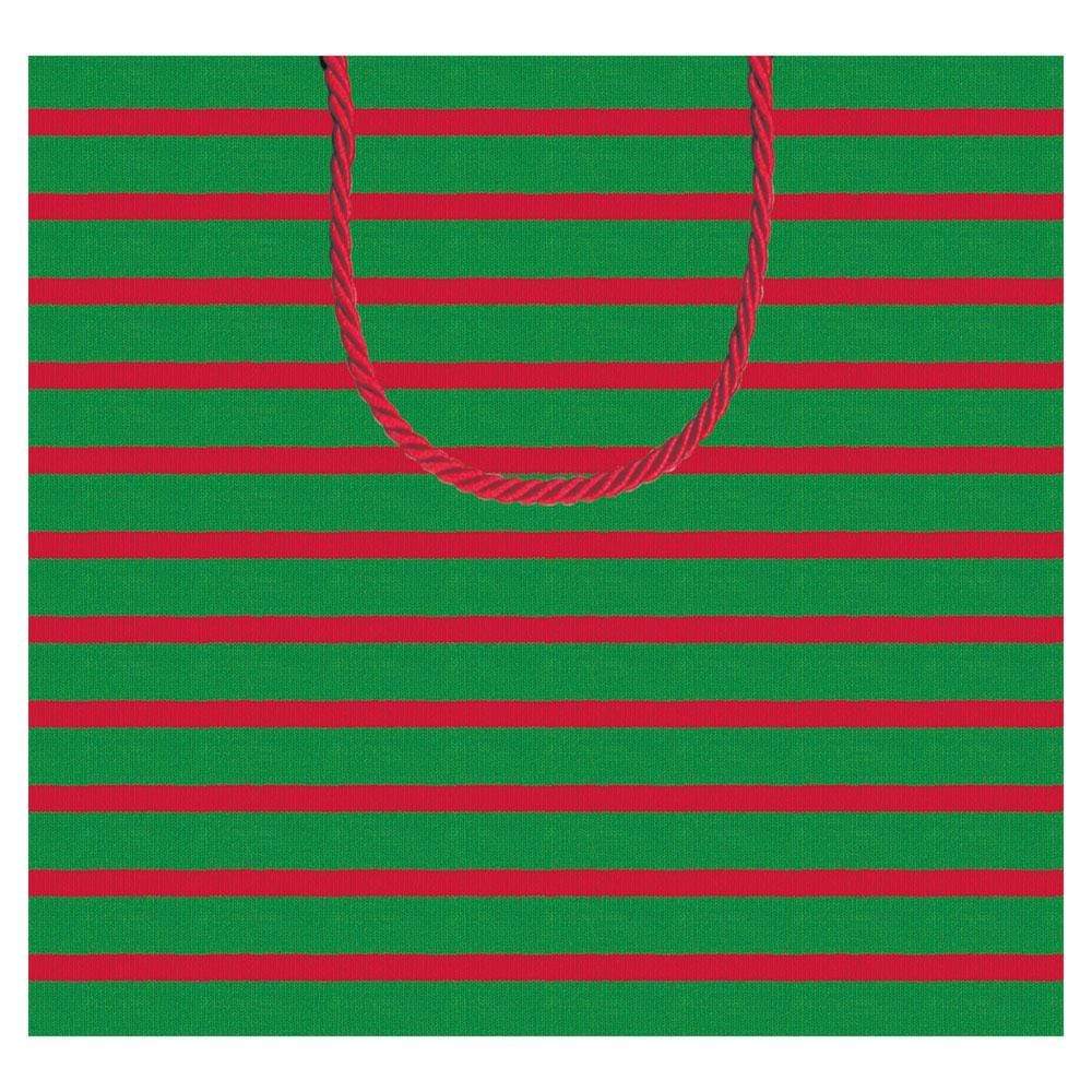 Caspari Bretagne Large Cube Gift Bag in Red & Green - 1 Each 8913B3.3