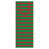 Caspari Bretagne Wine & Bottle Gift Bag in Red & Green - 1 Each 8913B4
