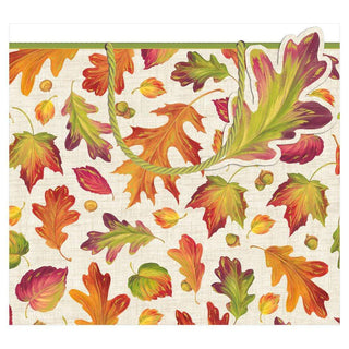Caspari Linen Leaves Large Gift Bag - 1 Each 8930B3