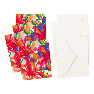 Caspari Floral Pop Gift Enclosure Cards - 4 Mini Cards & 4 Envelopes 8961ENC