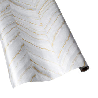 Caspari Marble Gift Wrapping Paper in Grey & Pale Silver Foil Paper - 30" x 6' Roll 8986RCF
