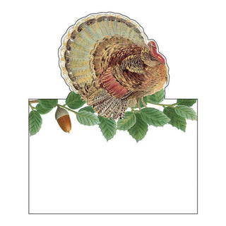 Caspari Turkey and Acorns Place Cards - 8 Per Package 89913P
