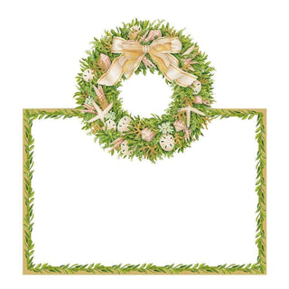 Caspari Shell Wreath Die-Cut Place Cards - 8 Per Package 89920P