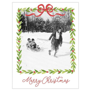 Personalization by Caspari Wreath Frame Portrait Folded Holiday Photo Cards 89968PG