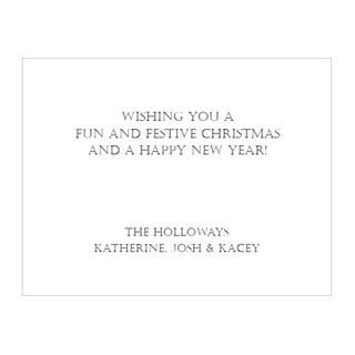 Personalization by Caspari Silver Foil Ribbon Border Landscape Folded Holiday Photo Cards 89972PG