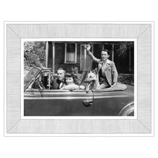 Personalization by Caspari Silver Foil Ribbon Border Landscape Folded Holiday Photo Cards 89972PG