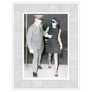 Personalization by Caspari Silver Foil Ribbon Border Portrait Folded Holiday Photo Cards 89973PG