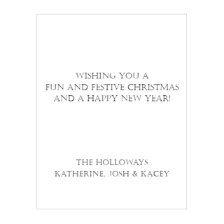 Personalization by Caspari Silver Foil Ribbon Border Portrait Folded Holiday Photo Cards 89973PG