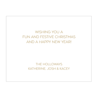 Personalization by Caspari Cheers Foil Landscape Folded Holiday Photo Cards 89978PG