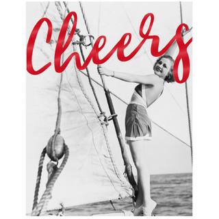 Personalization by Caspari Cheers Foil Portrait Folded Holiday Photo Cards 89979PG