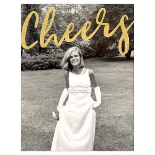 Personalization by Caspari Cheers Foil Portrait Folded Holiday Photo Cards 89979PG