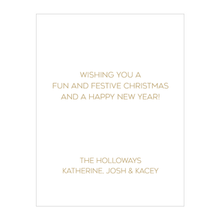Personalization by Caspari Cheers Foil Portrait Folded Holiday Photo Cards 89979PG