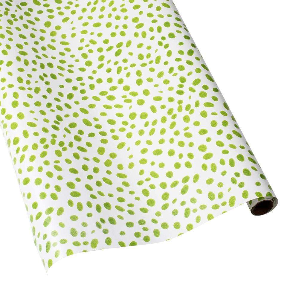 Caspari Spots Gift Wrapping Paper in Green - 30 x 8' Roll