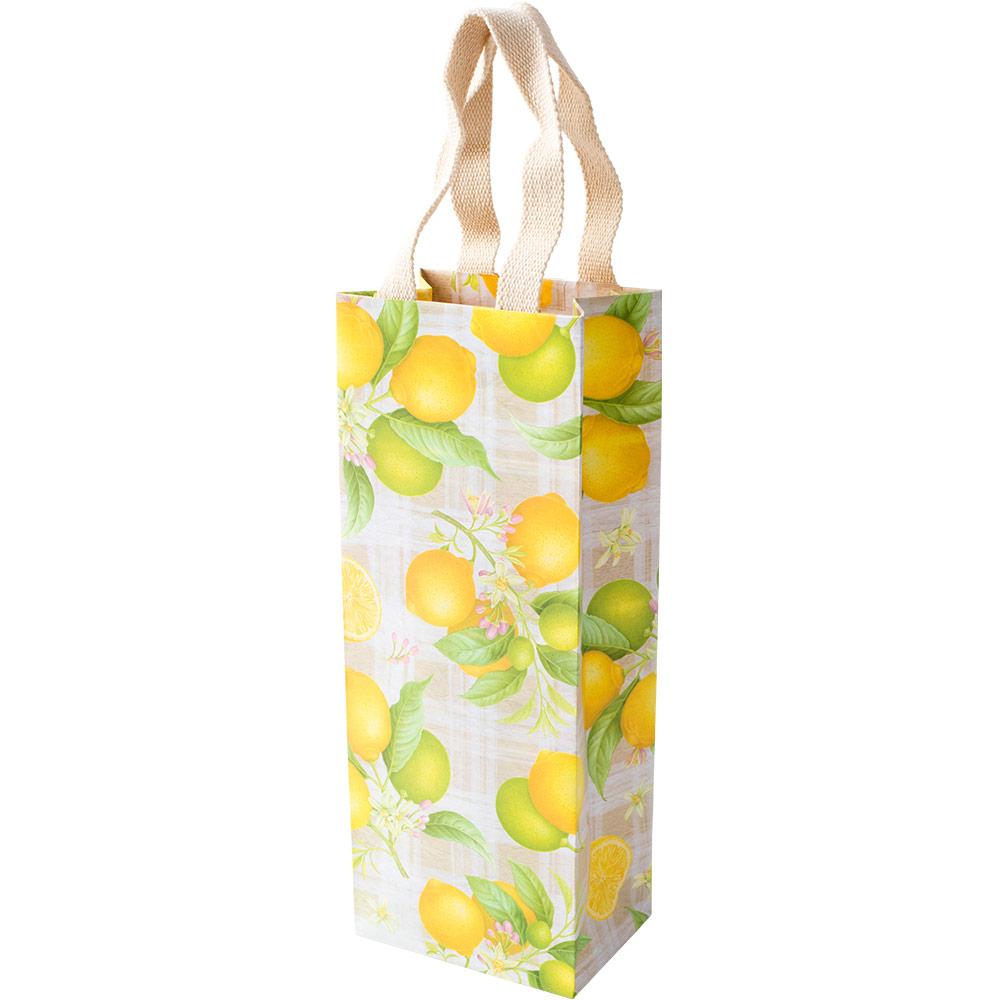 Caspari Citron Wine & Bottle Gift Bag