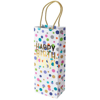 Caspari Happy Birthday Confetti Wine & Bottle Gift Bag - 1 Each 9029B4