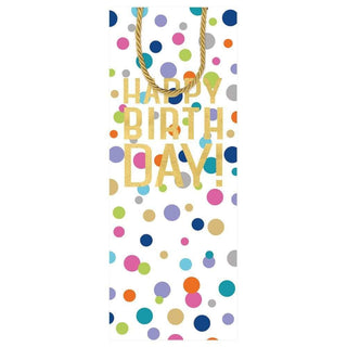 Caspari Happy Birthday Confetti Wine & Bottle Gift Bag - 1 Each 9029B4