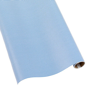 Caspari Oxford Stripe Gift Wrapping Paper in Blue & White - 30" x 8' Roll 90350RC