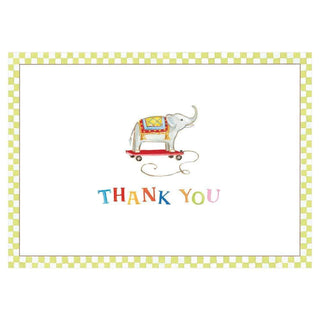 Caspari Elephant Pull Toy Thank You Notes - 8 Note Cards & 8 Envelopes 90613.44