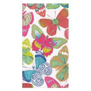 Caspari Paper Guest Towel Napkins, Cloisters Garden in White - 2 Packs (17390G