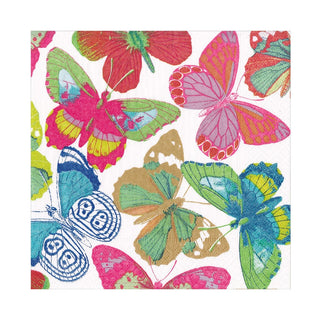 Caspari Butterflies Bright Luncheon Napkins - 20 Per Package 9062L