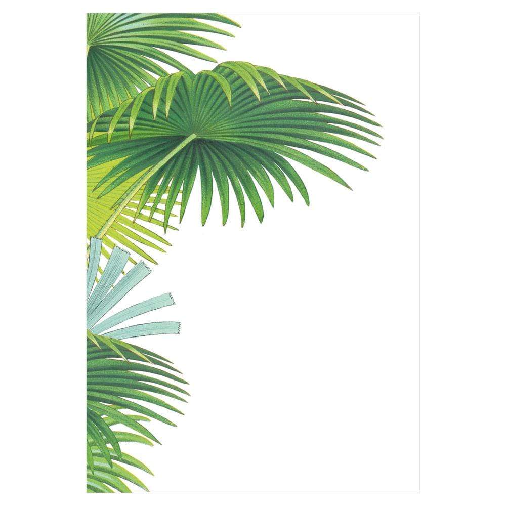 Palm Fronds Invitations in Foil - 8 Blank Invitations & 8 Envelopes