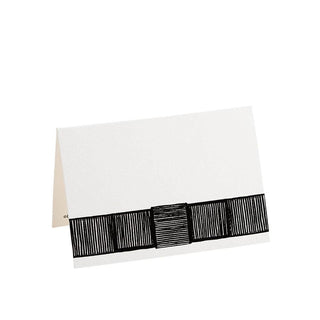 Caspari Ribbon Border Place Cards in Black - 8 Per Package 90911P