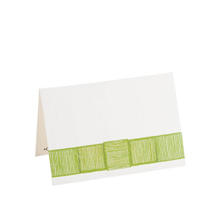 Caspari Ribbon Border Place Cards in Green - 8 Per Package 90912P