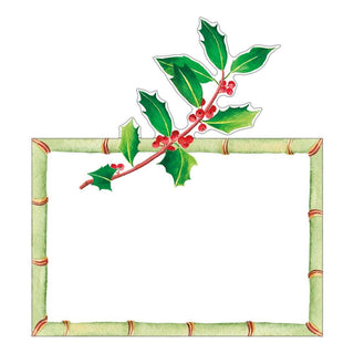 Caspari Holly Trellis Die-Cut Place Cards - 8 Per Package 90918P