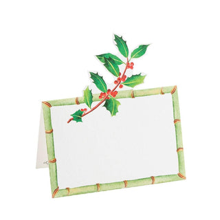 Caspari Holly Trellis Die-Cut Place Cards - 8 Per Package 90918P