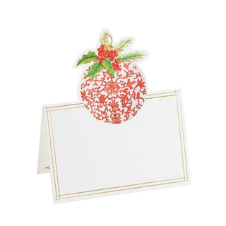 Caspari Porcelain Ornaments Die-Cut Place Cards - 8 Per Package 90921P