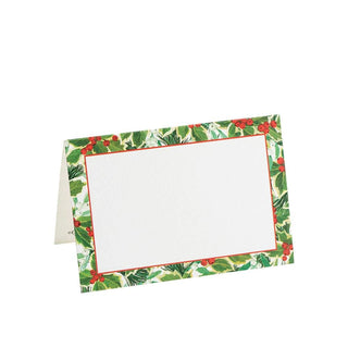 Caspari Holly and Mistletoe Place Cards - 10 Per Package 90923P