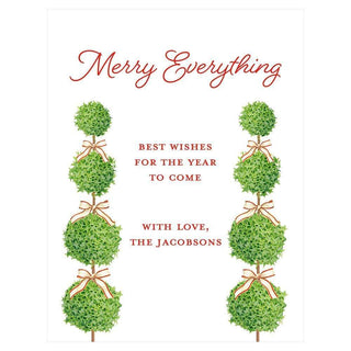 Personalization by Caspari Lattice and Topiaries Portrait Holiday Photo Postcards 90985POSTPG