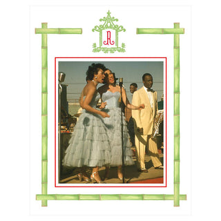 Personalization by Caspari Bamboo with Pagoda Initial Portrait Holiday Photo Postcards 90987POSTPG