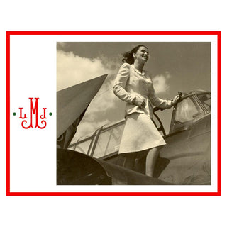 Personalization by Caspari Monogram and Dots Landscape Holiday Photo Postcards 90995POSTPG