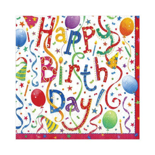 Caspari Happy Birthday Paper Luncheon Napkins - 20 Per Package 9100L